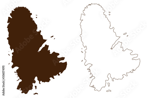 Raiatea island (France, French Republic, Pacific Ocean, Society Islands Archipelago, French Polynesia) map vector illustration, scribble sketch Raiatea map