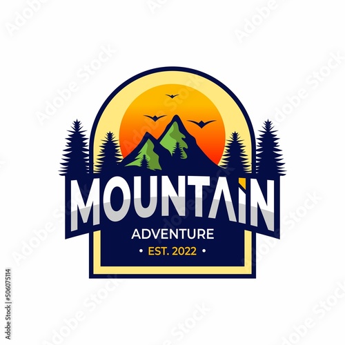 Wallpaper Mural Vector illustration of mountain logos, outdoor adventure logos, for mountaineering hobbies, camping, t-shirts and other uses Torontodigital.ca