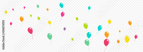 Multicolor Round Balloon Vector Panoramic