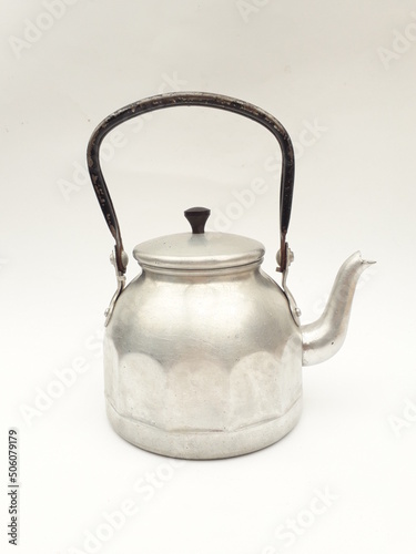 Vintage tin coffepot isolated