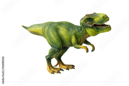 Dinosaur tyrannosaurus Rex toy. Object on white background.