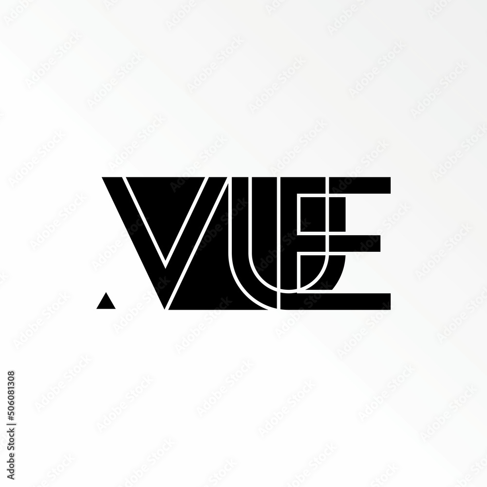 Unique letter or word VUE modern font in negative space or block image graphic icon logo design abstract concept vector stock. Can be used as a symbol related to initial or monogram Unique letter or word VUE modern font in negative space or block image graphic icon logo design abstract concept vector stock. Can be used as a symbol related to initial or monogram