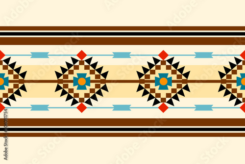 Ethnic pattern and Seamless textures, Navajo Native American, Abstract geometric print, Rustic decorative ornament, Patterns of fabrics for textiles and apparel, Home decoration and art vintage style.