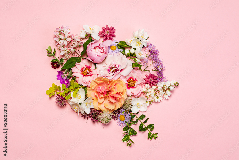 nice flowers on the pink background nice flowers on the pink background