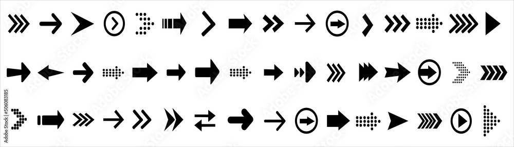 Arrows set of black icons. Arrow icon. Arrow vector collection. Arrow. Cursor. Modern simple arrows. Vector illustration. Arrows set of black icons. Arrow icon. Arrow vector collection. Arrow. Cursor. Modern simple arrows. Vector illustration.