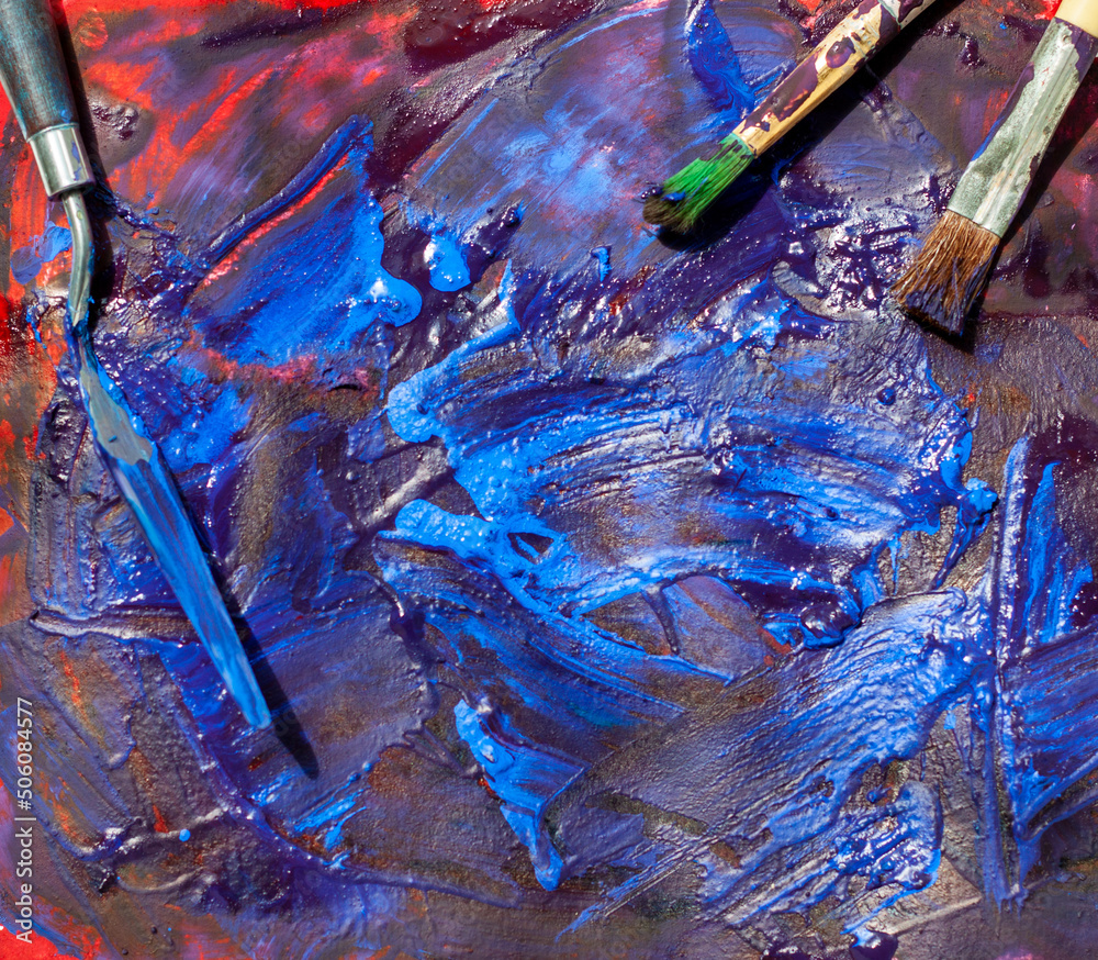 Obraz premium Creative Chaos: An Abstract Palette of Blue Hues
