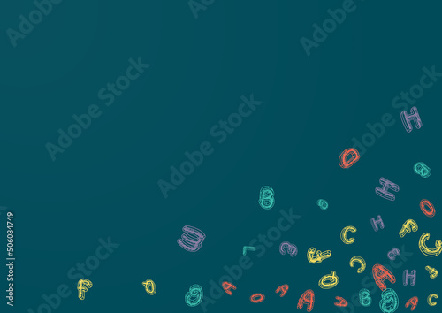 Letter Chalkboard Vector Green Background. Text