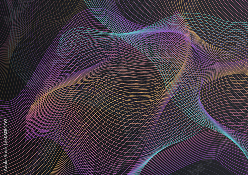 Gradient Curve Modern Vector Black Background.