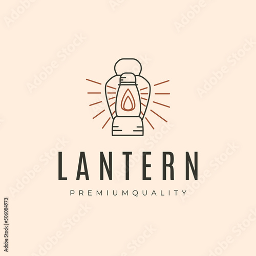 lantern light line art logo vector symbol illustration design photo