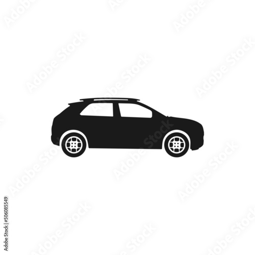 SUV Car Silhouette Illustration Image Vector For Automotive Adventure © Product Label