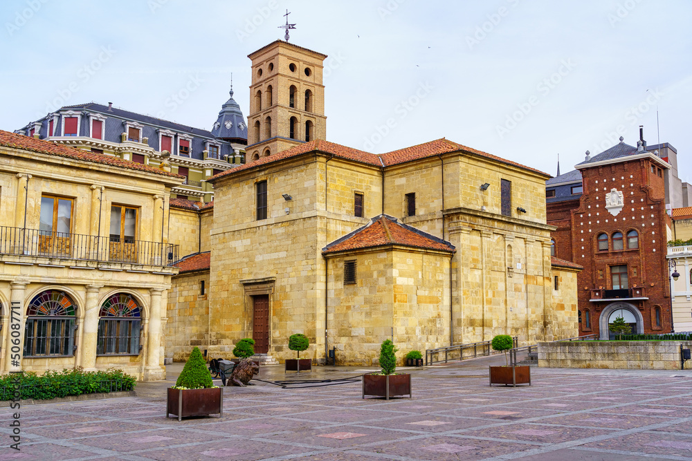 Town Hall Square in the medieval town of Leon, Spain.