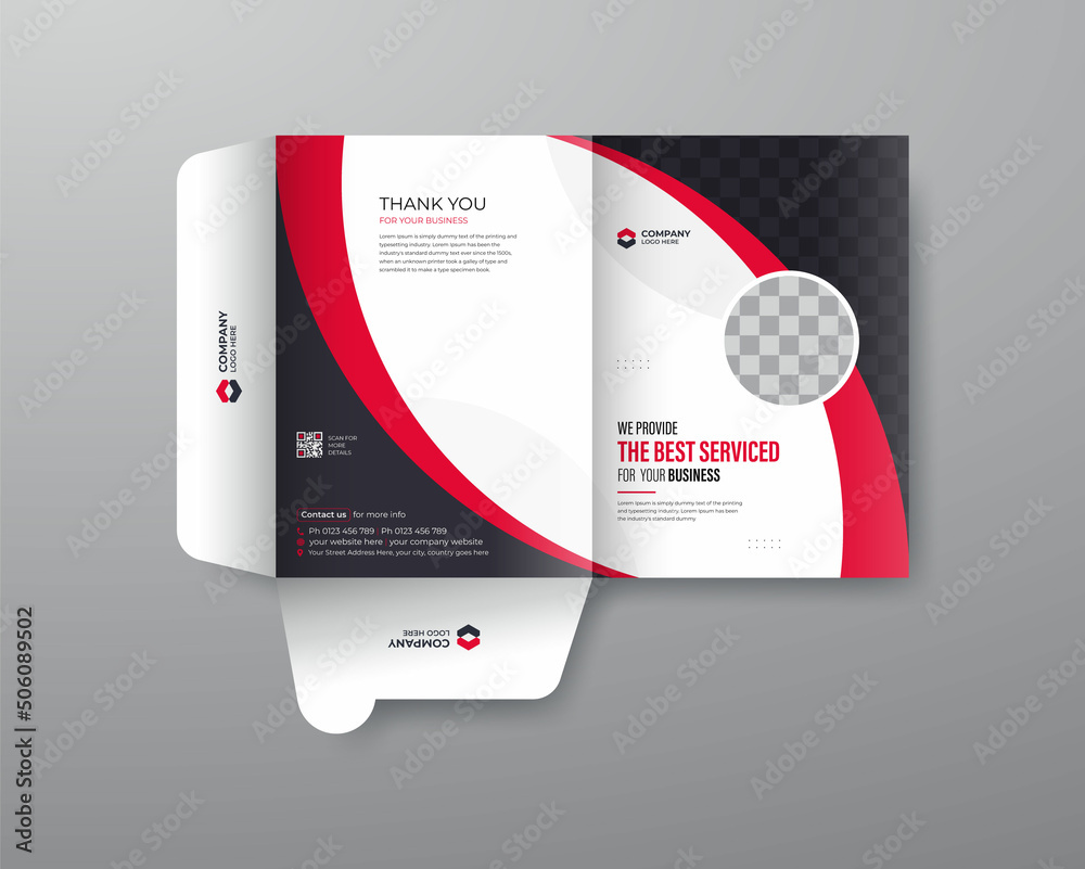 Presentation folder template design, Folder design, cover for catalog, brochures, Annual report
