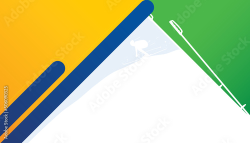 Ski winter sports abstract background design. Vector illustration of sports concept