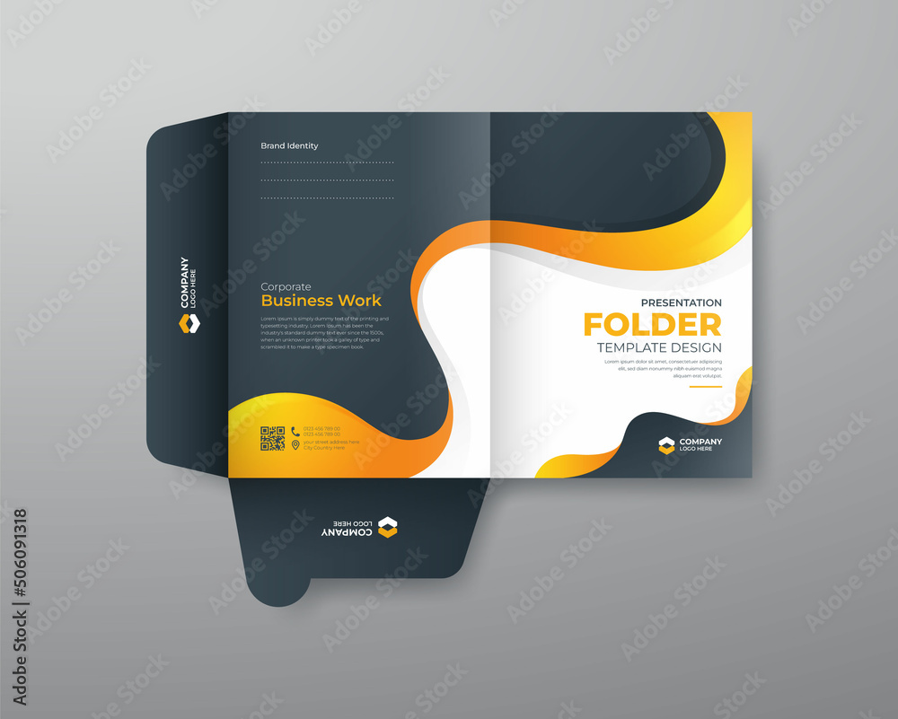 Business presentation folder for files, presentation folder design. the