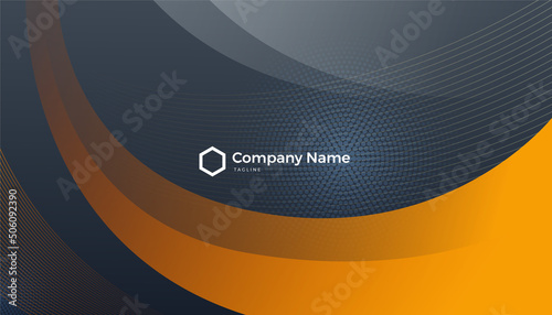 Modern luxury black and orange business card print template design. Vector illustration