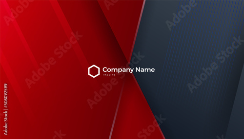 Modern luxury black and red business card print template design. Vector illustration