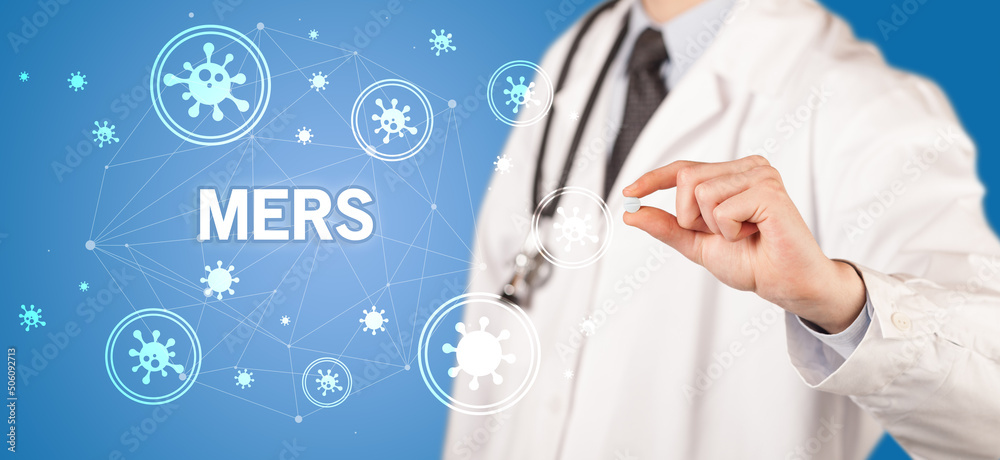 Doctor giving pill, virus concept Doctor giving pill, virus concept