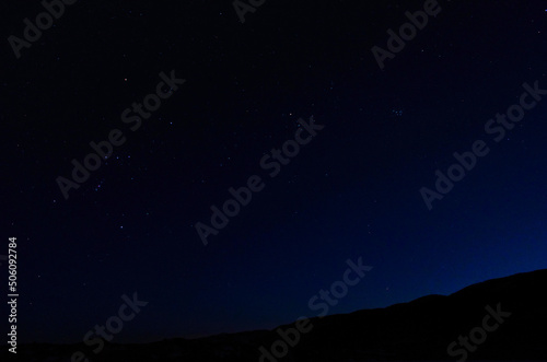 Dark night sky Milky Way and stars on a dark background, Baikal, Russia