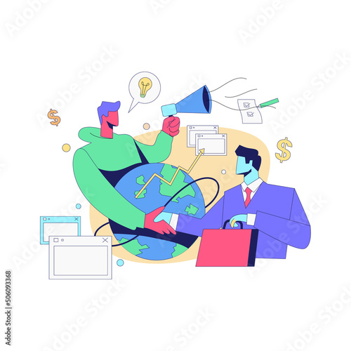 Affiliate marketing vector illustration, affiliate marketing management, Profitable partnership, cost effective marketing concept