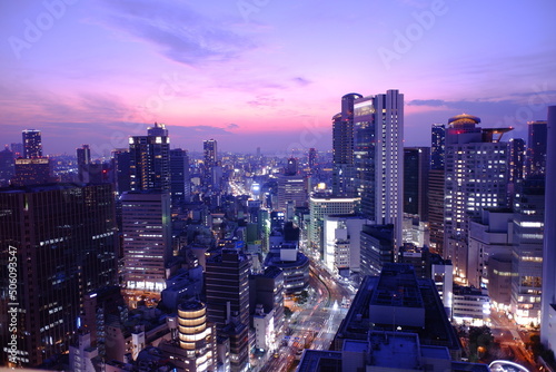 大阪の都市風景　夕暮れと夜景 © fy2907fw