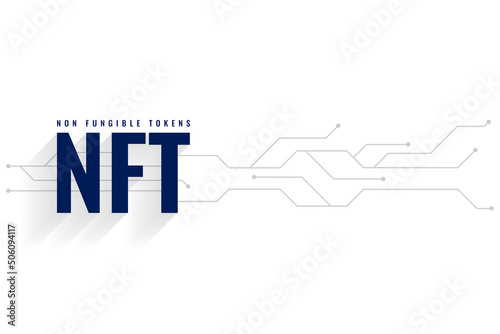 digital NFT non fungible token concept poster design