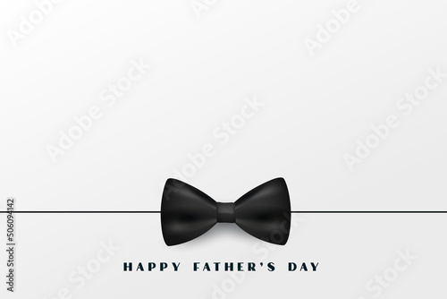 simple happy father's day banner with realistic bow