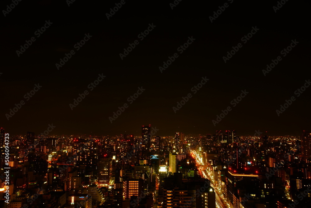 大阪の都市風景　夕暮れと夜景