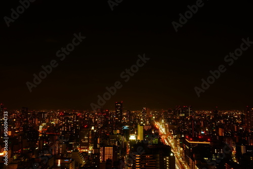 大阪の都市風景 夕暮れと夜景
