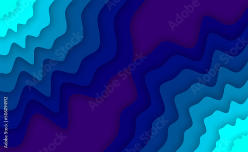 Fondo de capas azules y moradas superpuestas en forma curva. photo