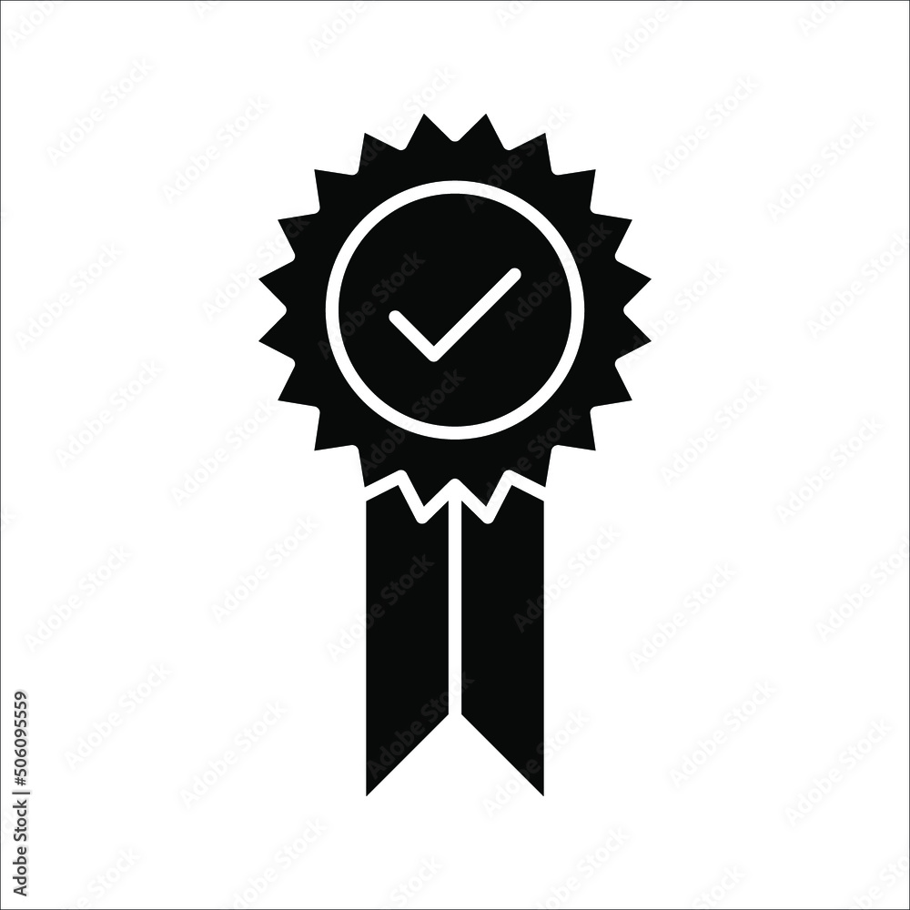 Premium quality badge icon on white background. Rosette Stamp Icon Vector Design Template. Premium quality badge icon on white background. Rosette Stamp Icon Vector Design Template.