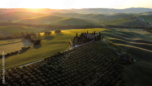 tuscany sunrise by drone