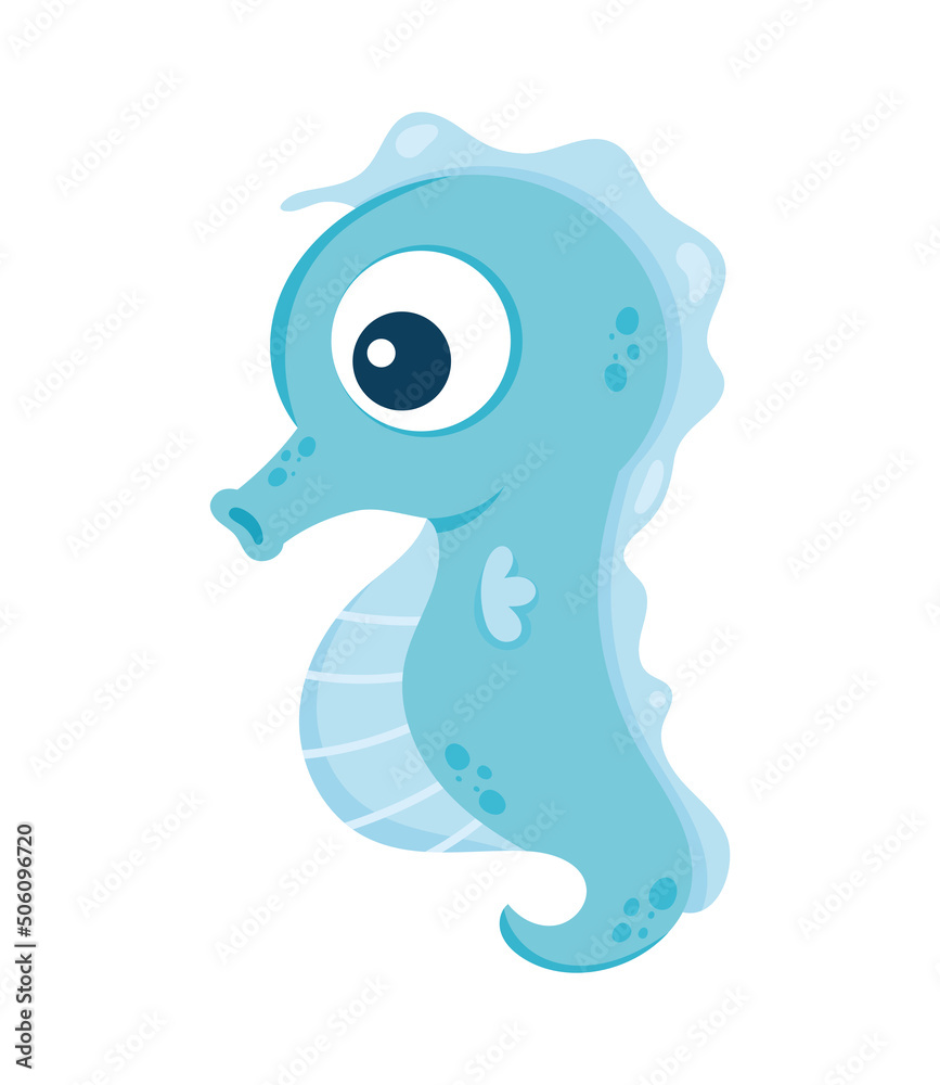 blue seahorse sealife creature
