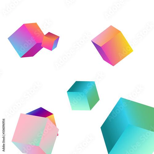 3D Quadrate Tapete - Fototapete Bright Polygon Vector White Background.