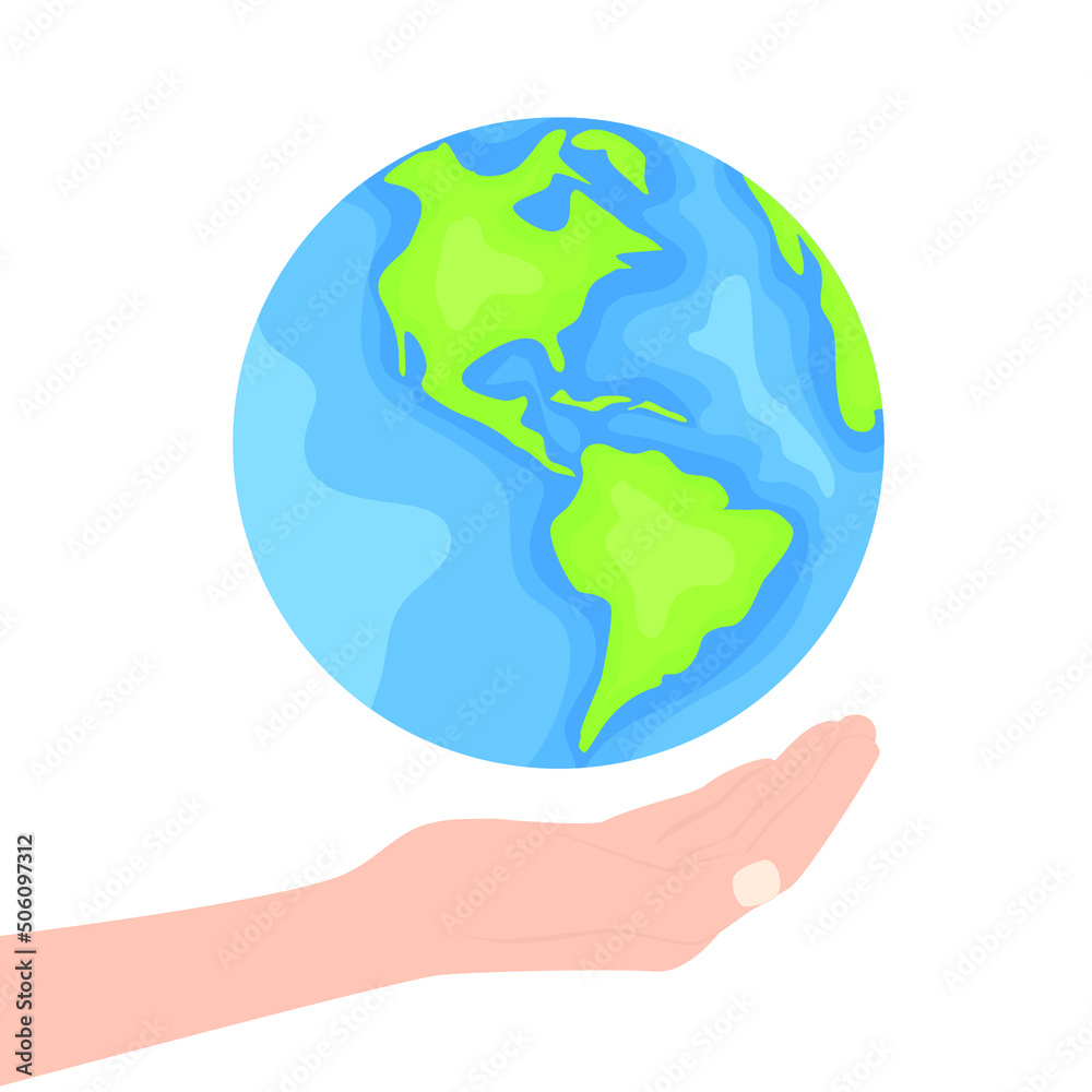 World environment and earth day concept. Cartoon flat style illustration. Hands holding globe, earth.
World environment and earth day concept. Cartoon flat style illustration. Hands holding globe, earth.