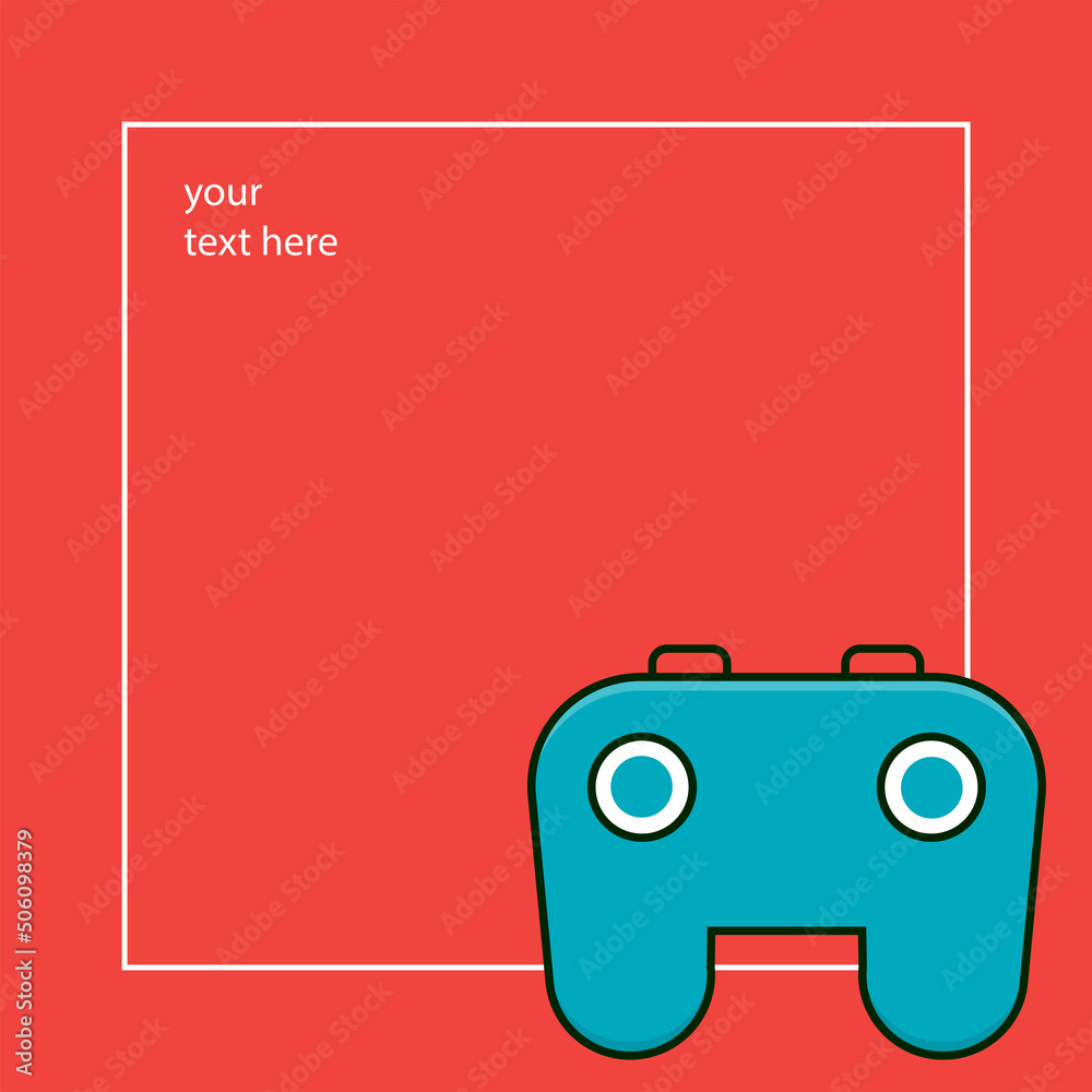 Joypad for video games. Joystick flat poster Joypad for video games. Joystick flat poster