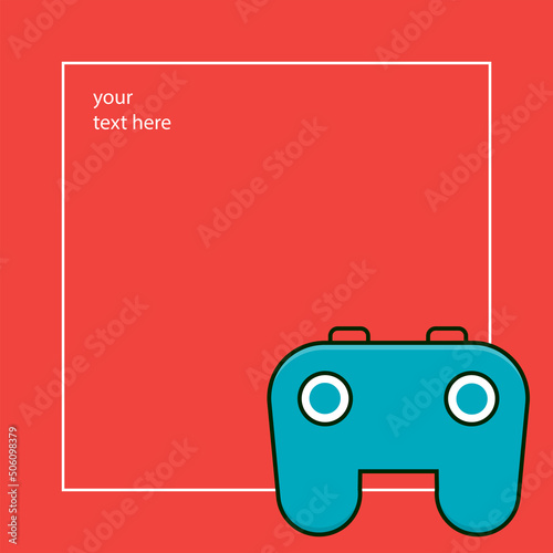 Joypad for video games. Joystick flat poster