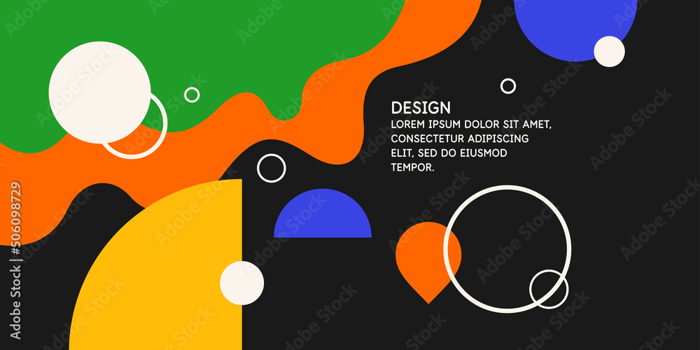 Fototapeta premium Composition with geometric shapes. Abstract background for design. Trendy stylish graphics