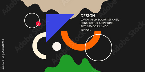 Composition with geometric shapes. Abstract background for design. Trendy stylish graphics