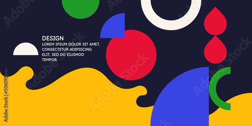 Composition with geometric shapes. Abstract background for design. Trendy stylish graphics