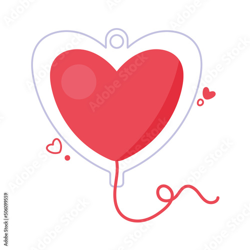 bag blood donate in heart shape