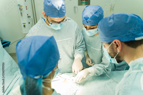 Nurses and surgeons in the operating room