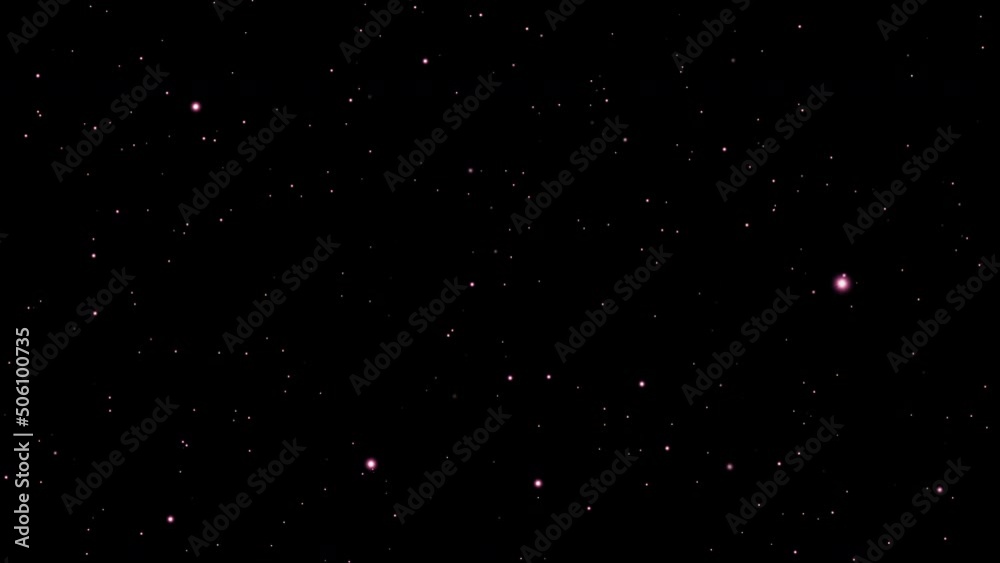 Abstract background of red shiny particles with mysterious cosmos stars on a black background. Gold stars of science awards. Bokeh Shiny particles. 3D. 4K. Isolated black background. Abstract background of red shiny particles with mysterious cosmos stars on a black background. Gold stars of science awards. Bokeh Shiny particles. 3D. 4K. Isolated black background.