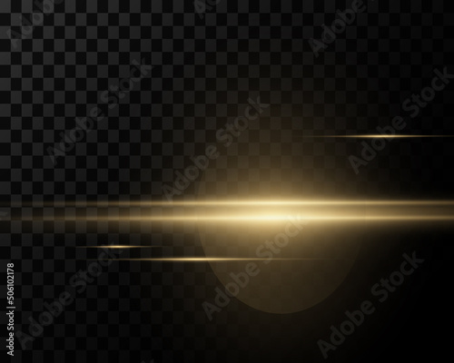 Sparks and golden lines sparkle with a special light effect. Light flash special effect. Glittering fairy dust particles. Vector illustration