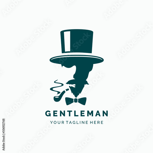 Vintage gentleman logo design vector  photo