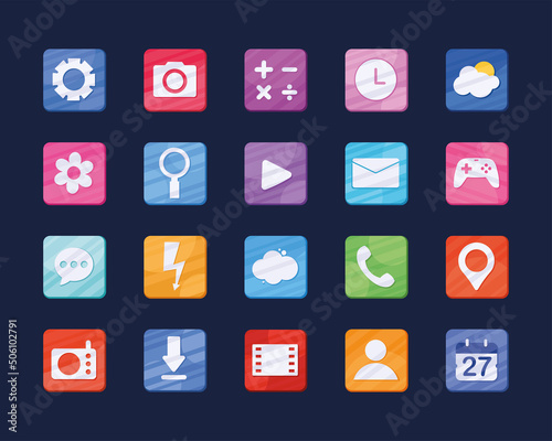 twenty applications signs icons