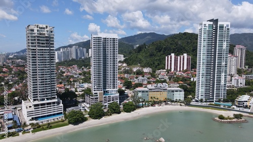 Georgetown, Penang Malaysia - May 20, 2022: The Straits Quay, Landmark Buildings and Villages Along its Surrounding Beaches photo