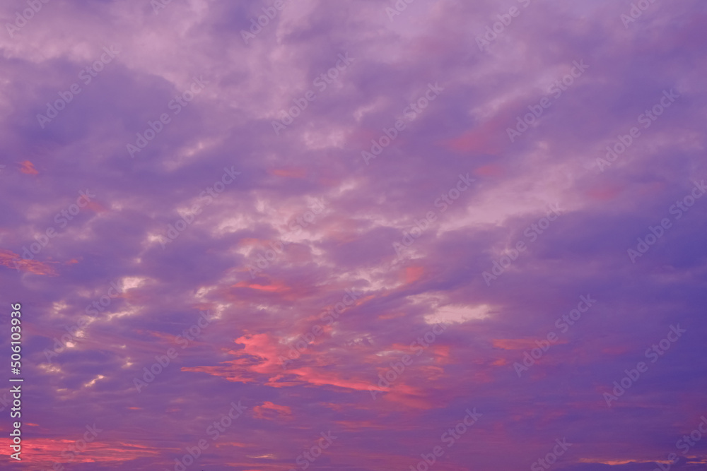 Beautifu purple sky at the dusk.
