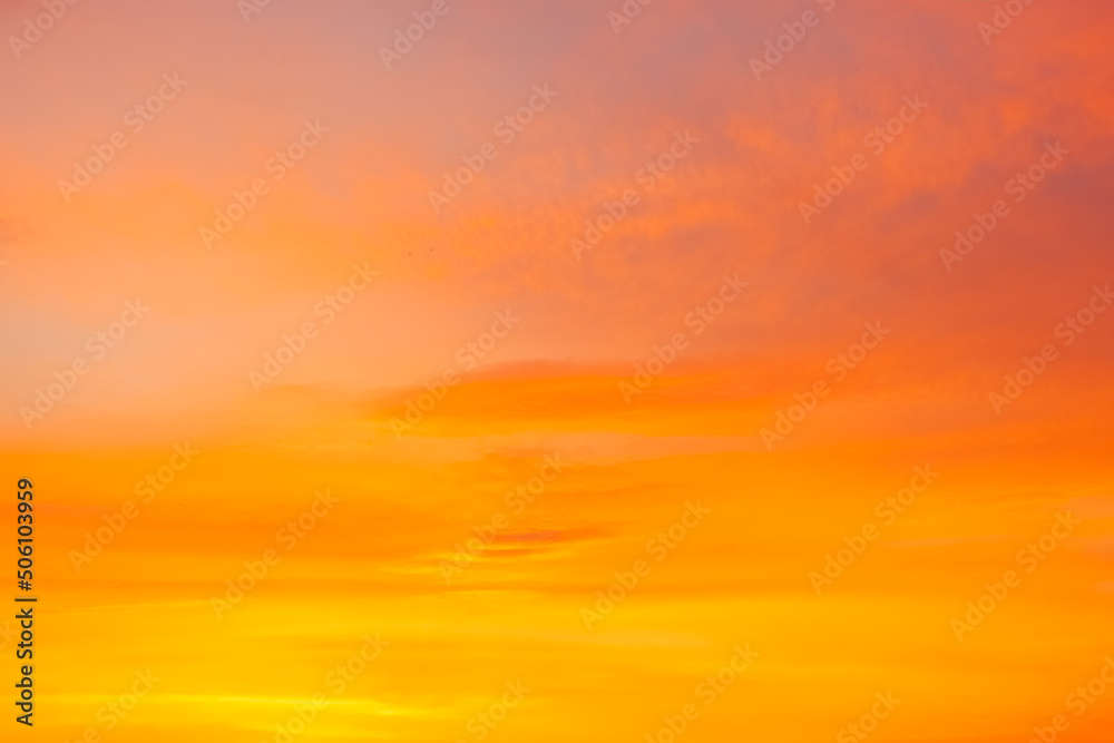 Beautifu orange sky at the dusk.