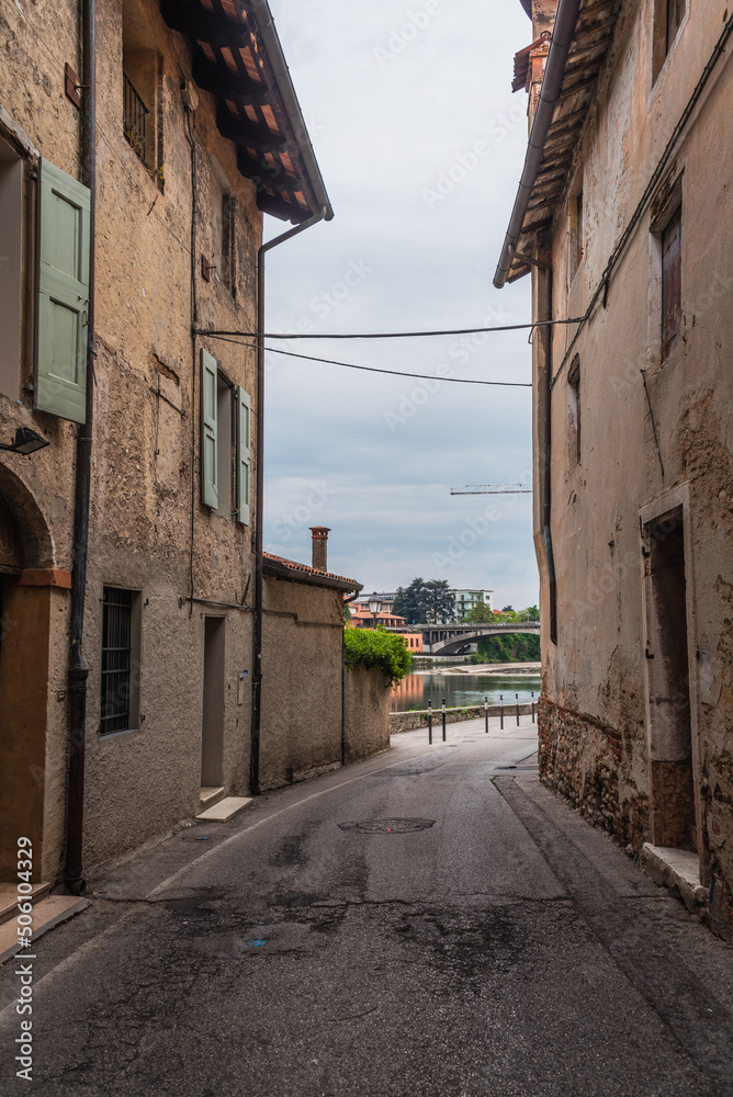 Street of Bassano del Grappa, Vicenza, Veneto, Italy, Europe