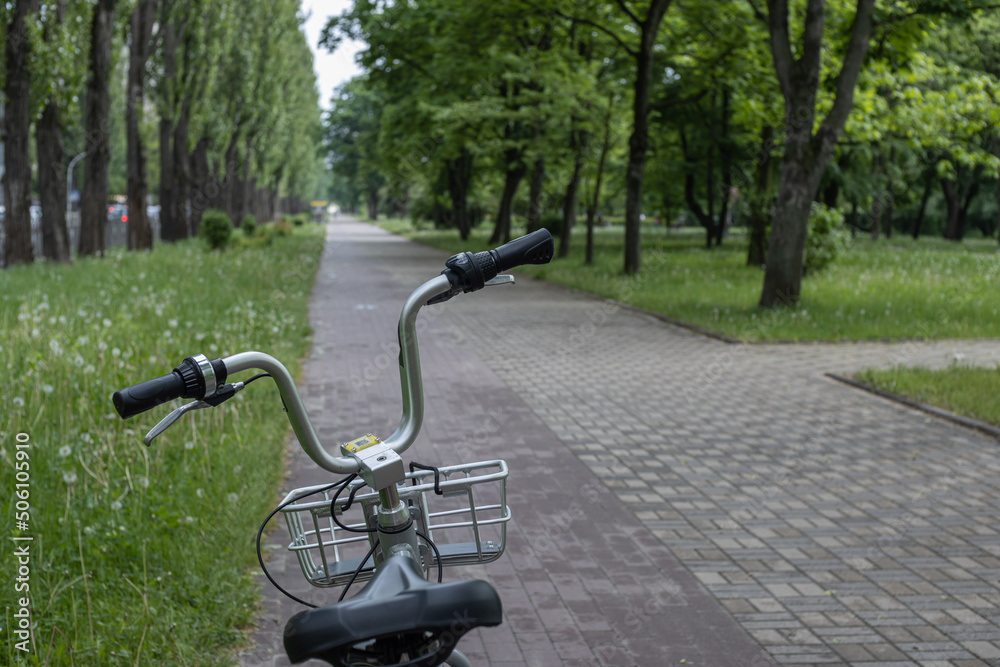 beautiful bike path in the park beautiful bike path in the park